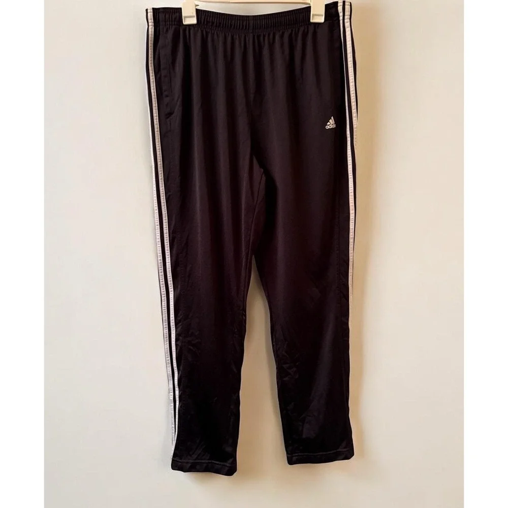 Adidas Dazzle Climalite Swishy Pants Men's XL Black White Stripe Shiny Y2K Style